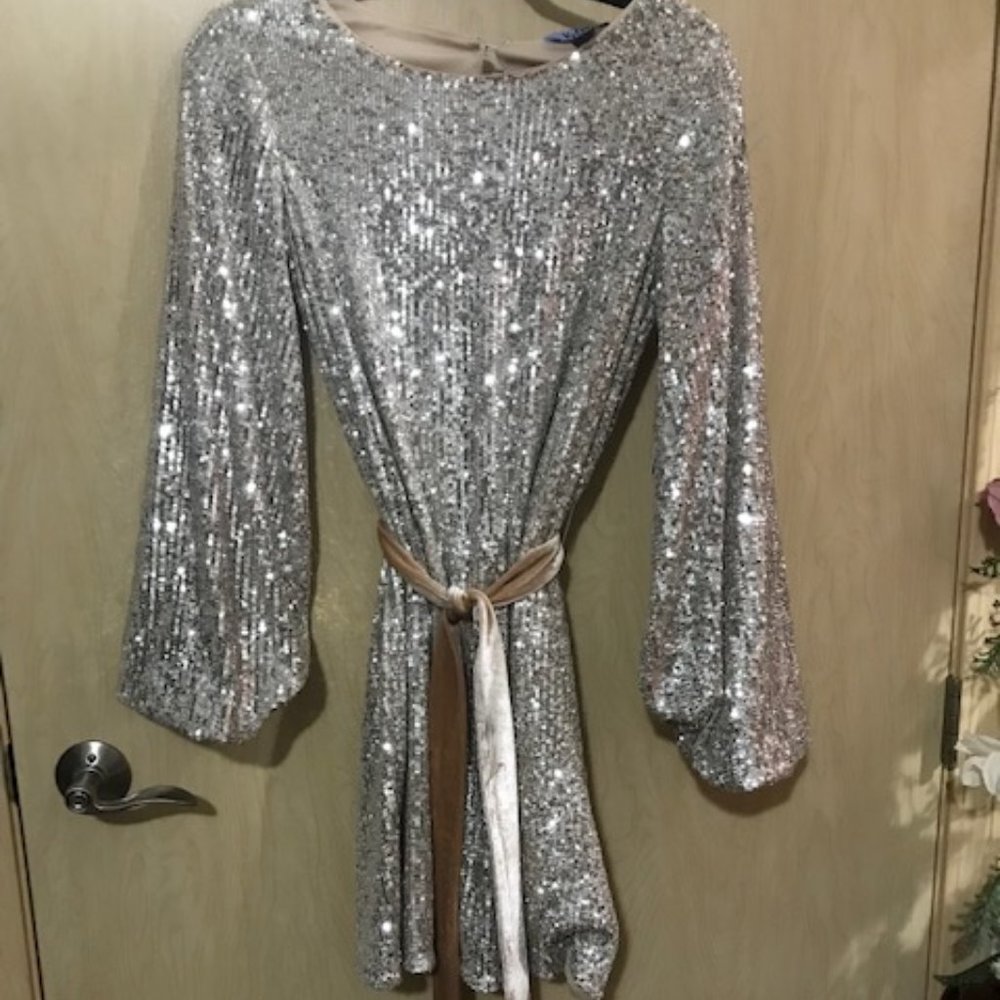 NEW! VYLETTE WINTER SOLSTICE SEQUIN DRESS W/BELT